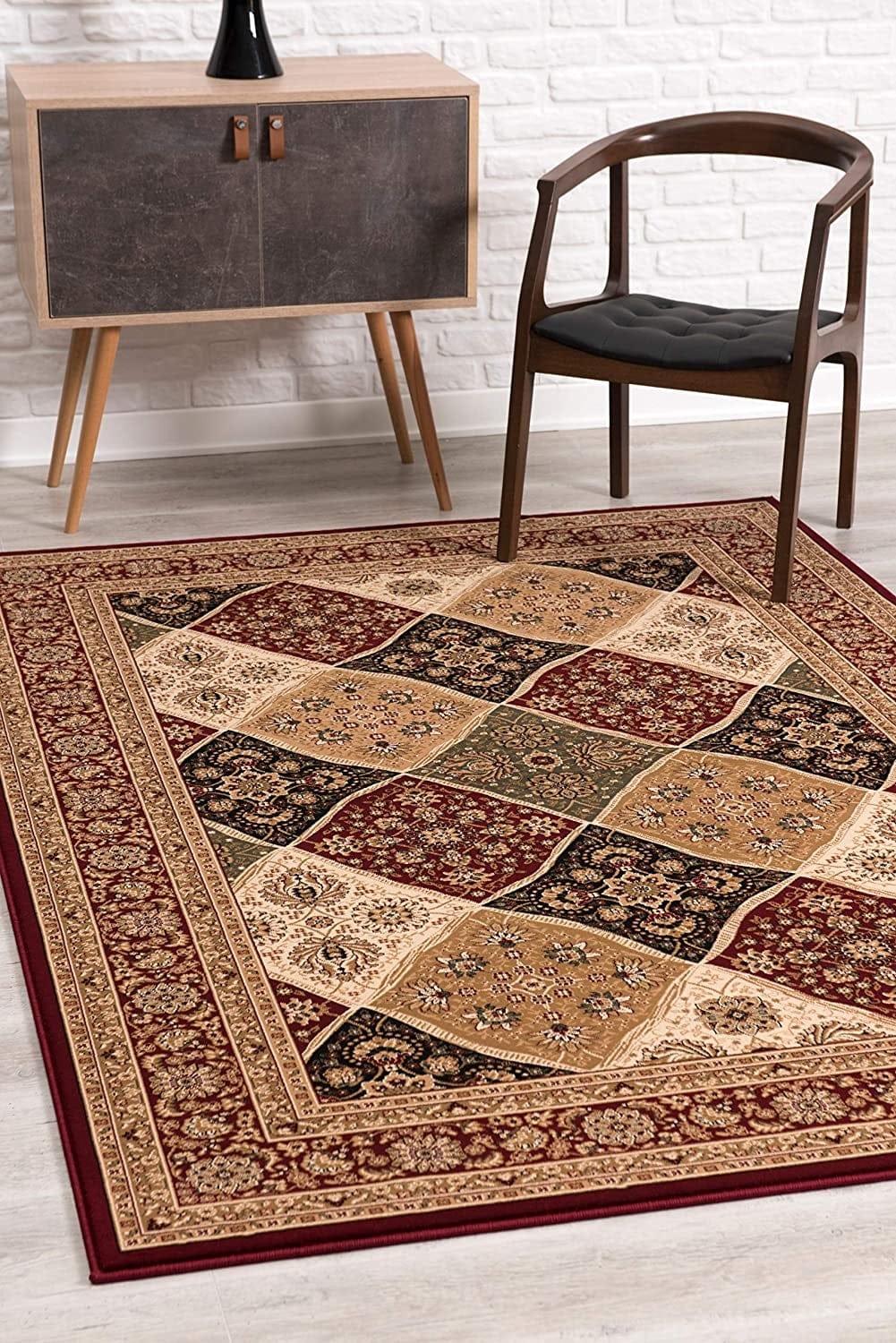 2’ x 10’ Red Decorative Diamonds Runner Rug