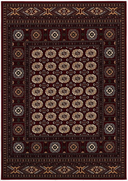 2’ x 8’ Red Eclectic Geometric Pattern Runner Rug