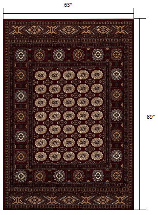 2’ x 8’ Red Eclectic Geometric Pattern Runner Rug