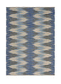 3’ x 5’ Blue and Cream Ikat Pattern Area Rug