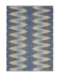 3’ x 5’ Blue and Cream Ikat Pattern Area Rug