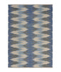 3’ x 5’ Blue and Cream Ikat Pattern Area Rug