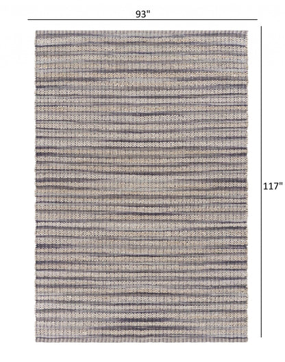 8’ x 10’ Brown and Gray Striped Area Rug