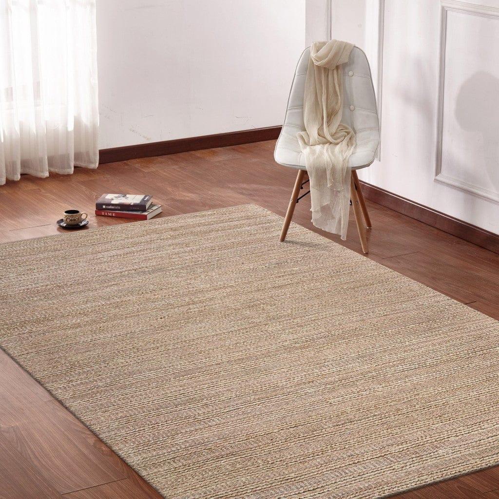 8’ x 10’ Blush Pink Textured Jute Area Rug
