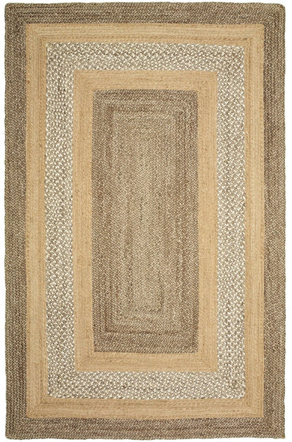 4’ x 6’ Tan and Beige Bordered Area Rug