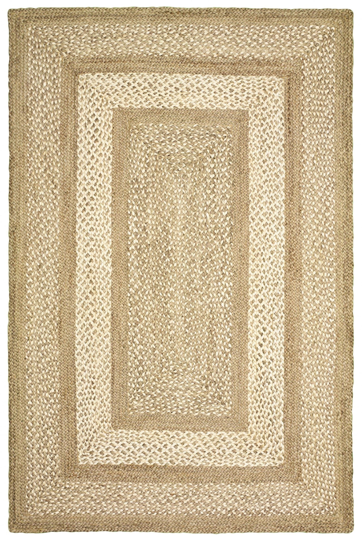 4’ x 6’ Tan Geometric Bordered Area Rug