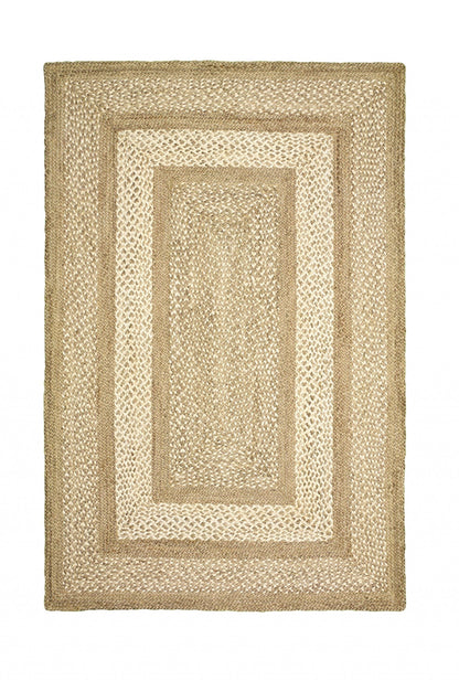 4’ x 6’ Tan Geometric Bordered Area Rug