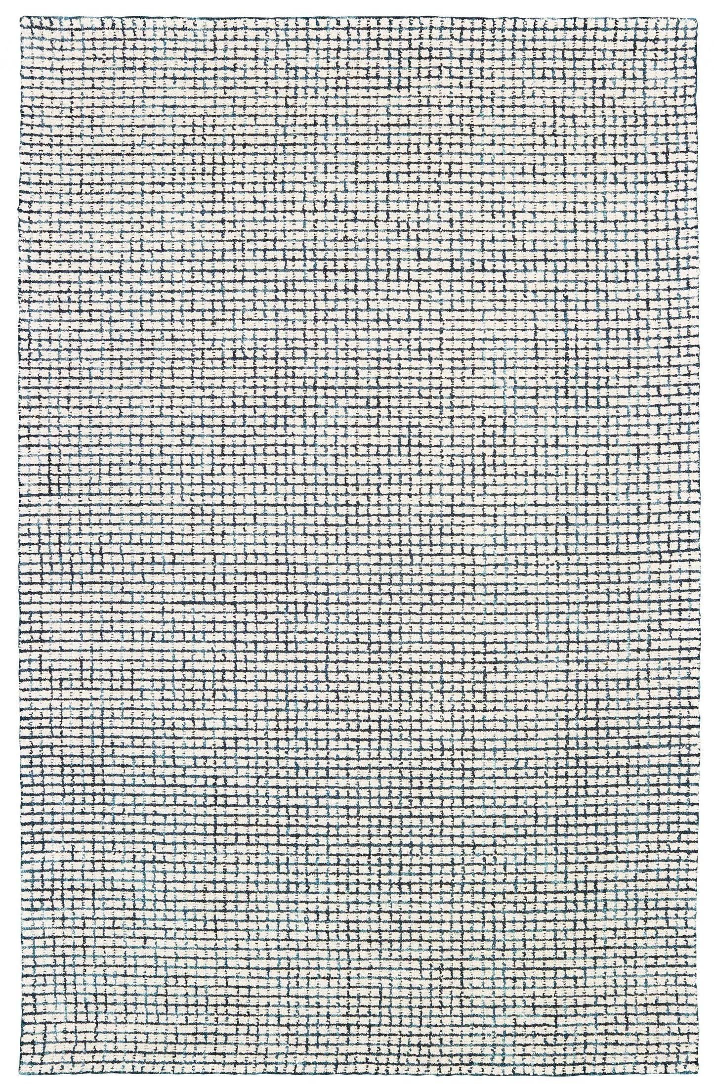 9’ x 12’ Navy and Ivory Grids Area Rug