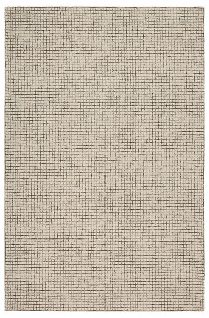5’ x 8’ Tan and Ivory Grid Area Rug