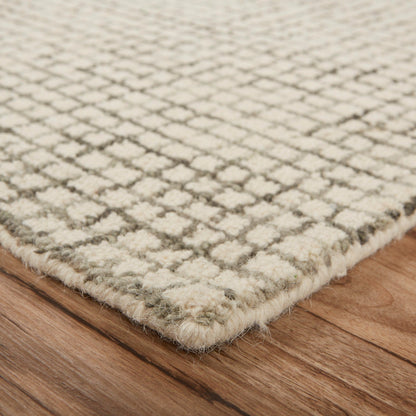 5’ x 8’ Tan and Ivory Grid Area Rug