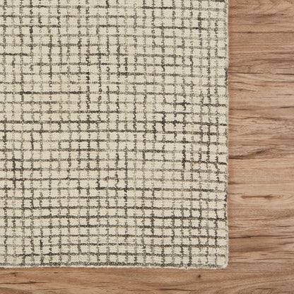 5’ x 8’ Tan and Ivory Grid Area Rug