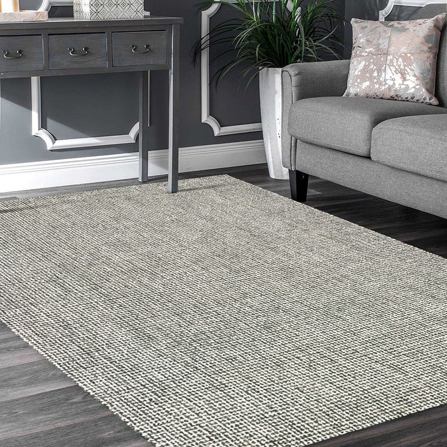 5’ x 8’ Gray Interwoven Maze Area Rug