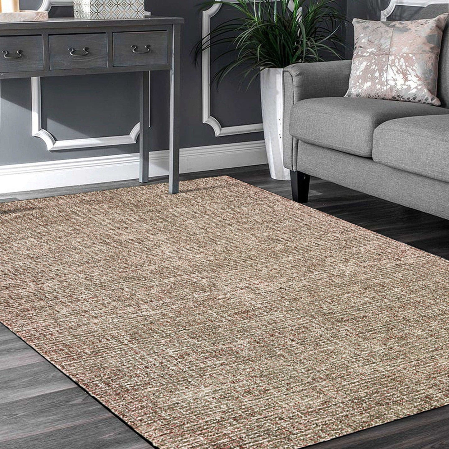 5’ x 8’ Brown Detailed Weave Area Rug