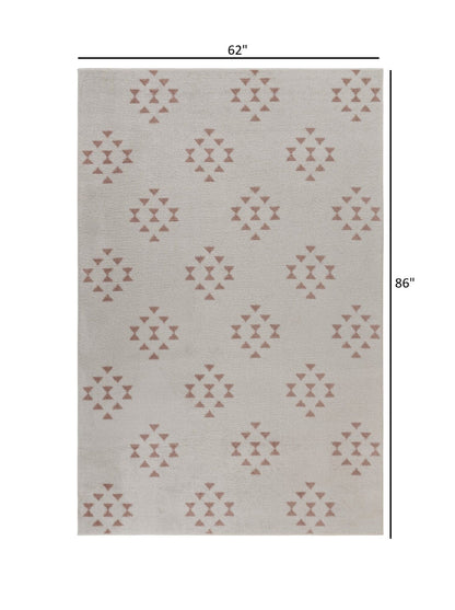 5’ x 7’ Tan and Beige Southwestern Area Rug