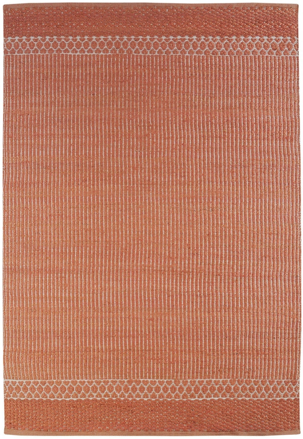 5’ x 8’ Orange and White Thin Striped Area Rug