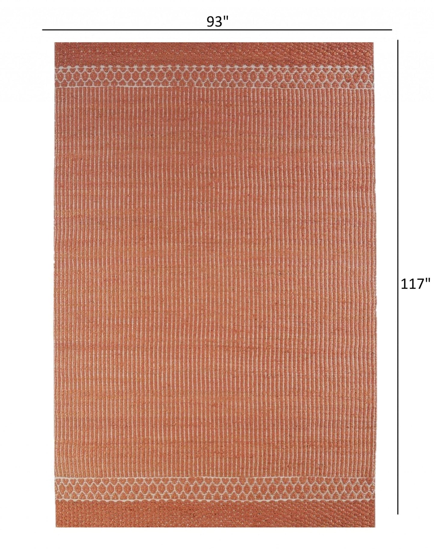 5’ x 8’ Orange and White Thin Striped Area Rug
