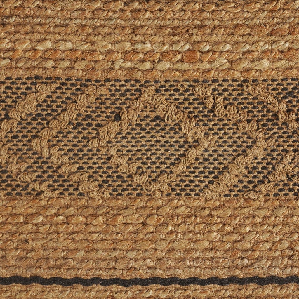 5’ x 8’ Tan and Gray Bohemian Striped Area Rug
