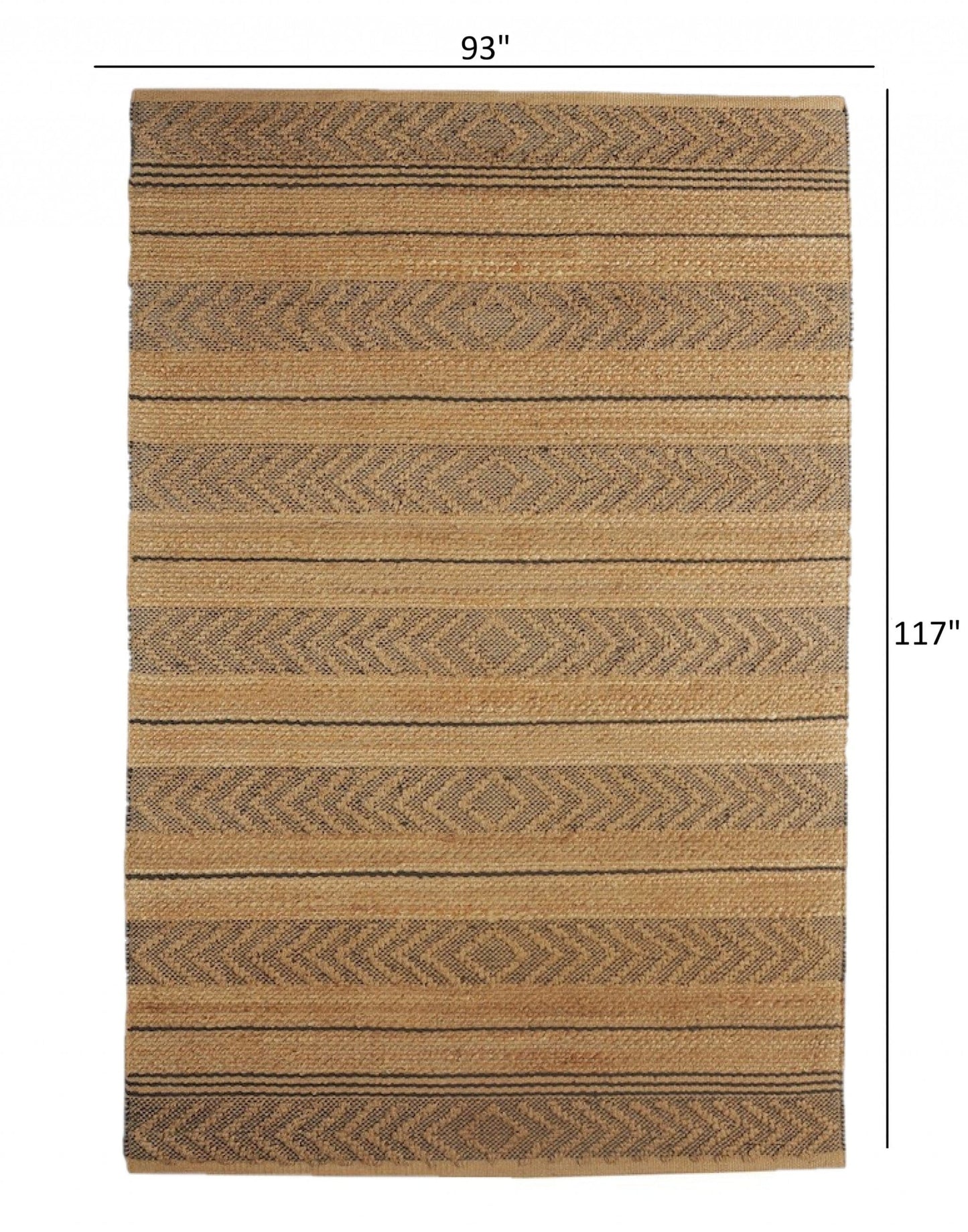 5’ x 8’ Tan and Gray Bohemian Striped Area Rug