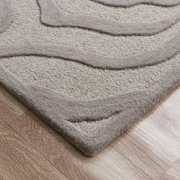 3’ Round Taupe Zebra Pattern Area Rug