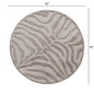 3’ Round Taupe Zebra Pattern Area Rug