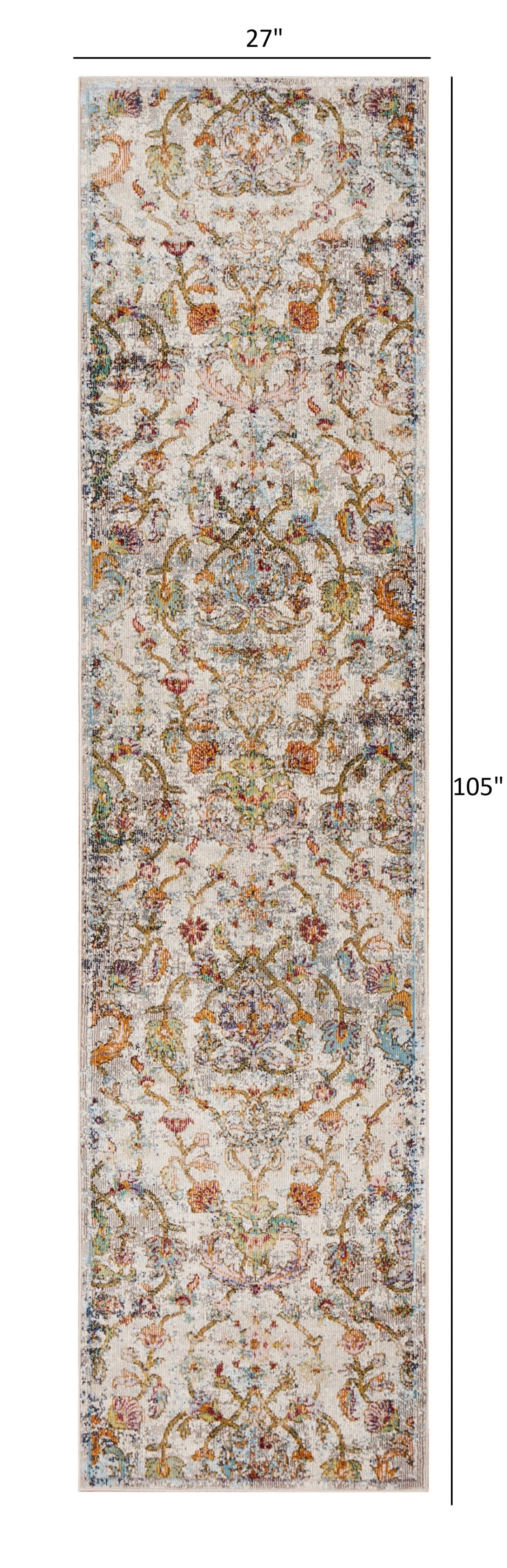 9’ x 12’ Beige Abstract Garden Area Rug