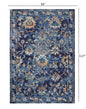 5’ x 8’ Blue and Gold Jacobean Area Rug