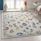 5’ x 8’ Ivory Jacobean Pattern Area Rug