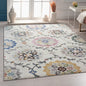 8’ x 10’ White Floral Quatrefoil Area Rug