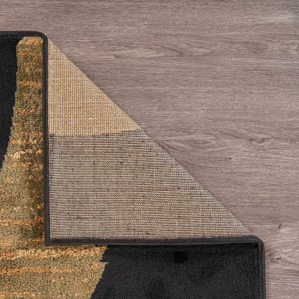 5’ x 7’ Black Abstract Geometric Area Rug