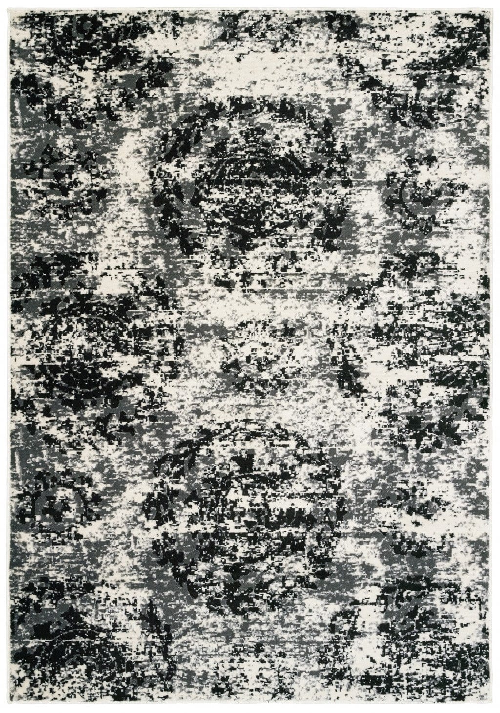 8’ x 10’ Modern Monochromatic Abstract Area Rug