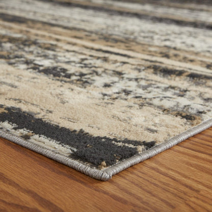 8’ x 10’ Beige and Black Abstract Desert Area Rug