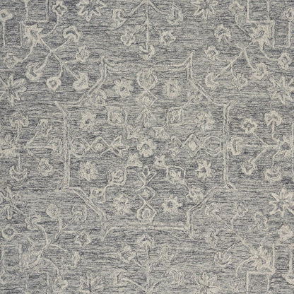 5’ x 7’ Gray Floral Finesse Area Rug