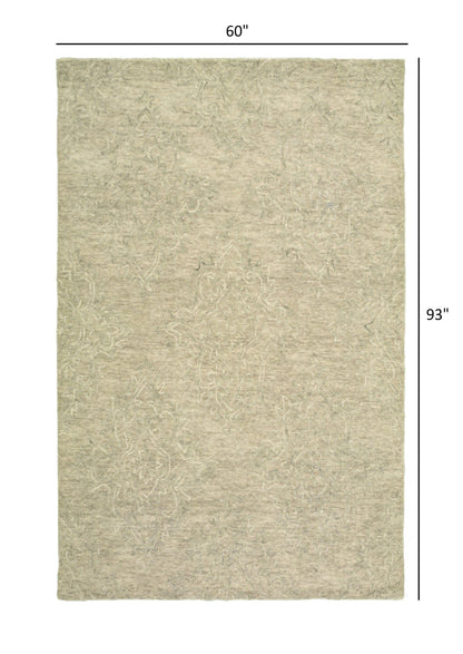 5’ x 8’ Light Green Floral Paradise Area Rug