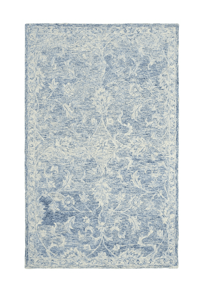 5’ x 8’ Blue and Ivory Interlacing Vines Area Rug
