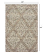 9’ x 12’ Khaki and White Damask Area Rug