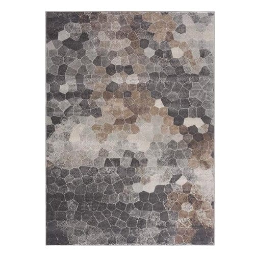 2’ x 10’ Beige Cobblestone Pattern Runner Rug