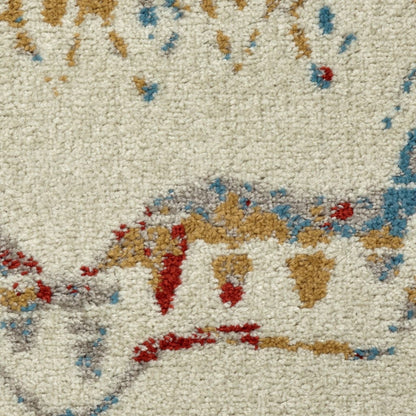 5’ x 7’ Cream Abstract Berber Pattern Area Rug