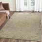 5’ x 8’ Beige Distressed Floral Area Rug