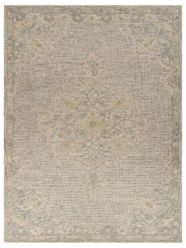 5’ x 8’ Beige Distressed Floral Area Rug