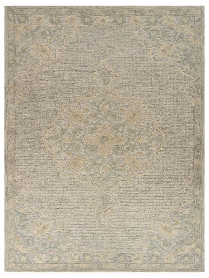 5’ x 8’ Beige Distressed Floral Area Rug