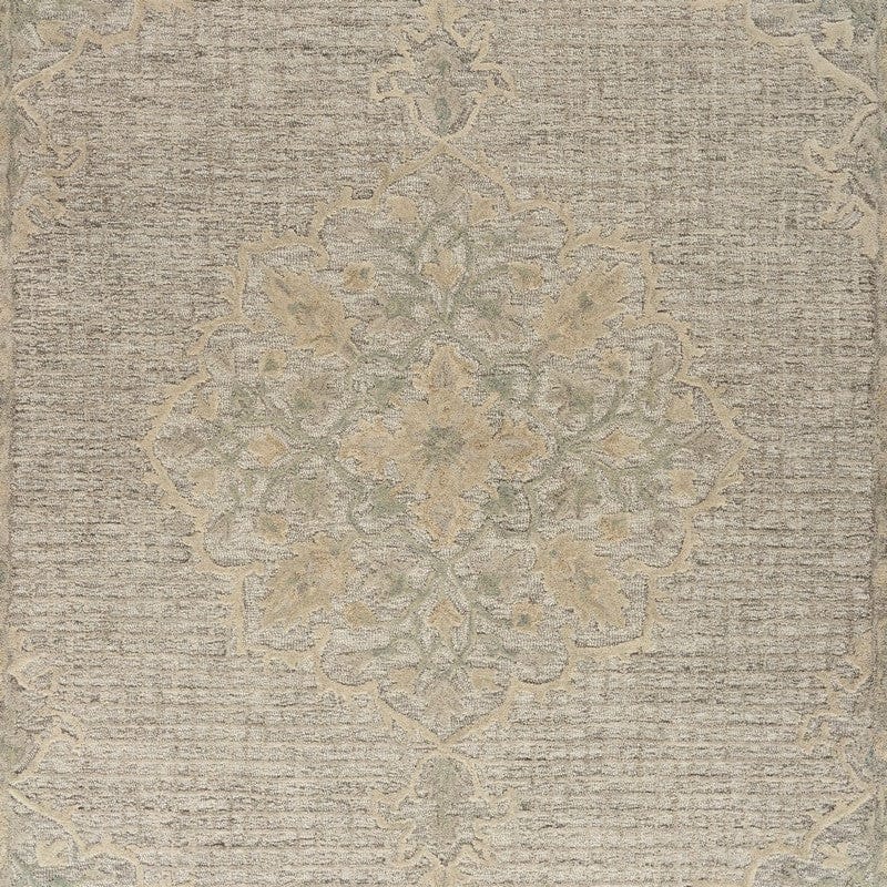 5’ x 8’ Beige Distressed Floral Area Rug