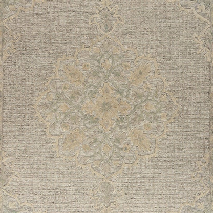 5’ x 8’ Beige Distressed Floral Area Rug