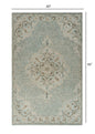 5’ x 8’ Blue and Beige Flor Medallion Area Rug