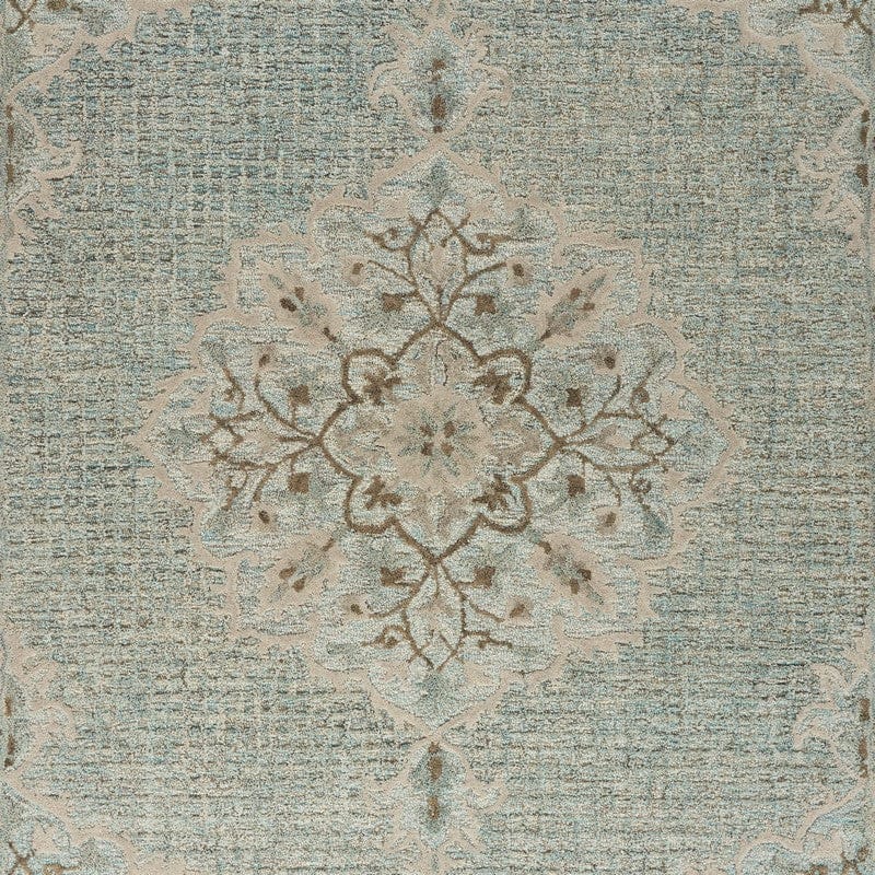 5’ x 8’ Blue and Beige Flor Medallion Area Rug