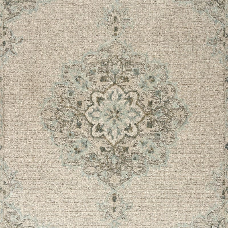 5’ x 8’ Ivory Distressed Floral Area Rug