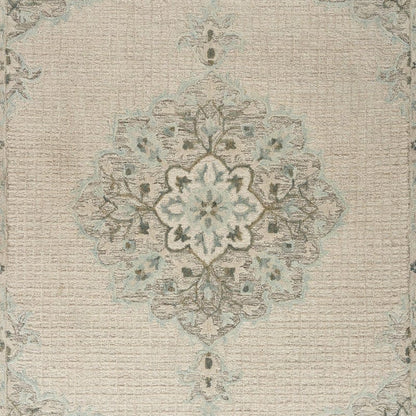 5’ x 8’ Ivory Distressed Floral Area Rug