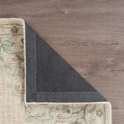 5’ x 8’ Ivory Distressed Floral Area Rug