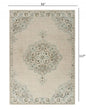 5’ x 8’ Ivory Distressed Floral Area Rug