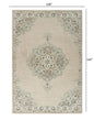 5’ x 8’ Ivory Distressed Floral Area Rug