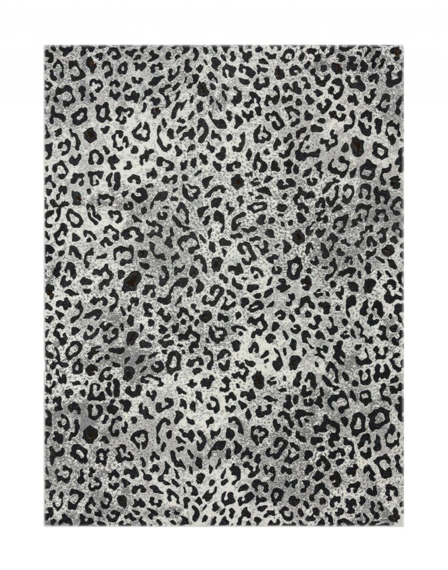 5’ x 8’ Black and Gray Cheetah Print Area Rug